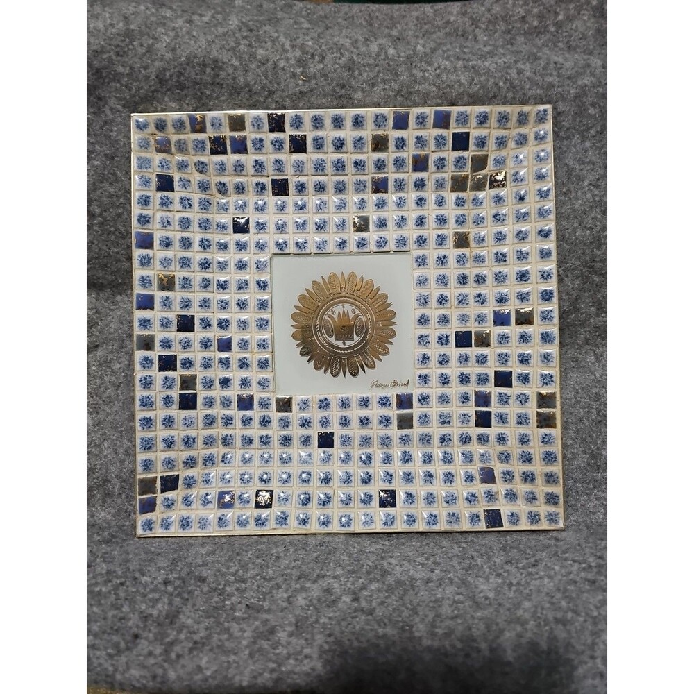 George's Briard - Mosaic TIle Serving Tray 10" x 10" Glass Dish